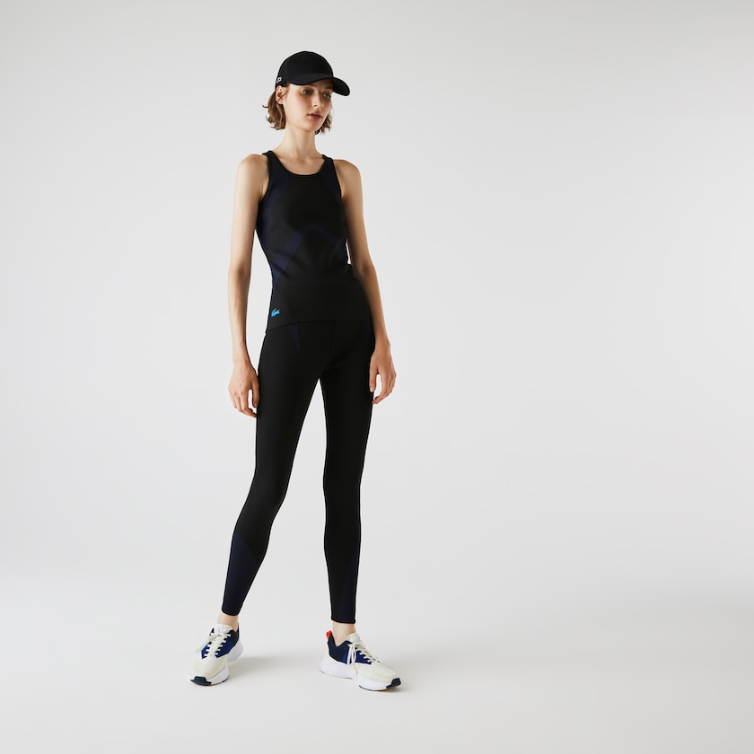 Pantalon Lacoste SPORT Ergonomic Knit Leggings Mujer Negros Azul Marino Azules | NW5-13431O1