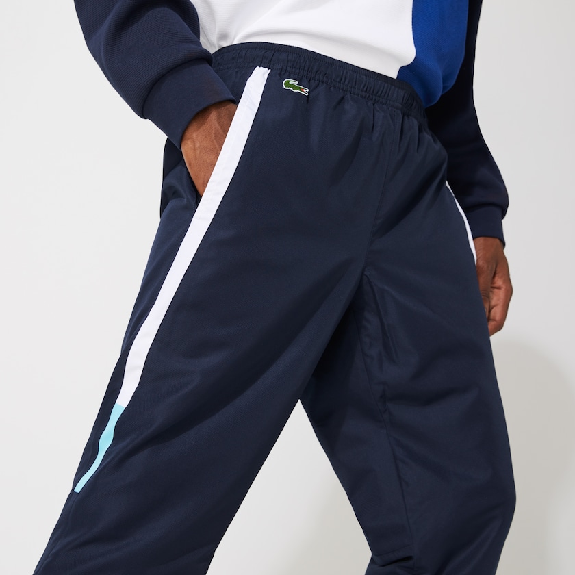 Pantalon Lacoste SPORT Lightweight Color-Block Track Hombre Azul Marino Azules Blancos Turquesa Azul Marino Azules | YU0-02840J1