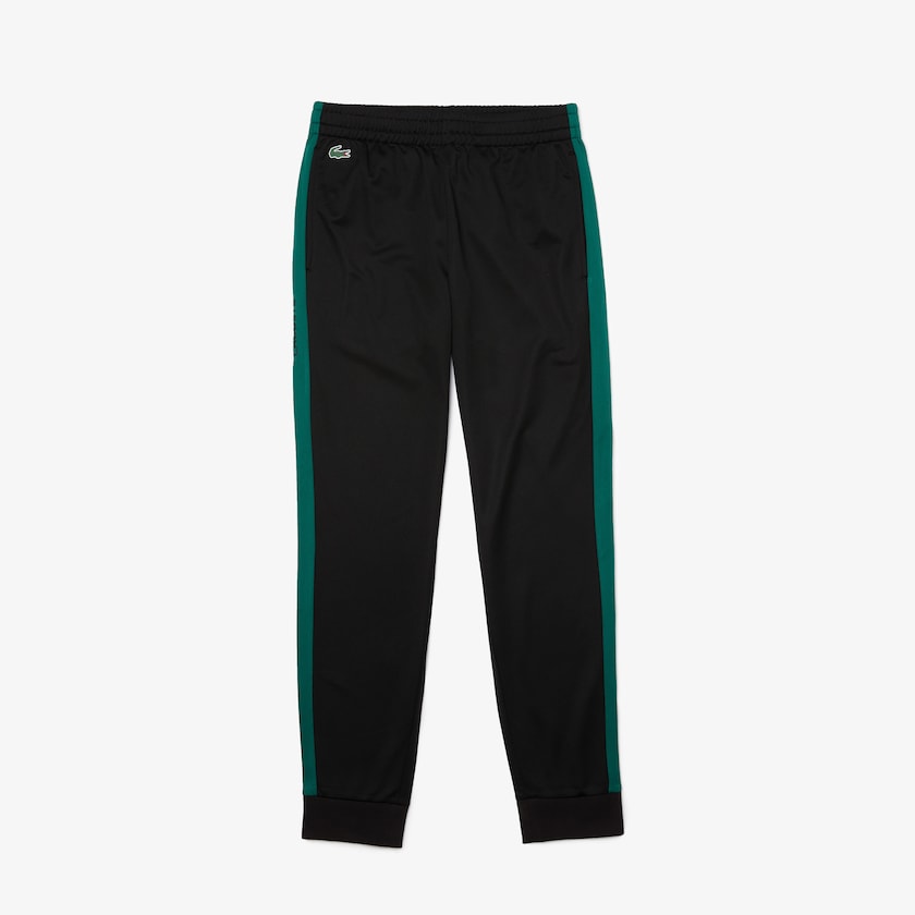 Pantalon Lacoste SPORT Piqué Track Hombre Negros Verdes Negros | ZI1-29362L5