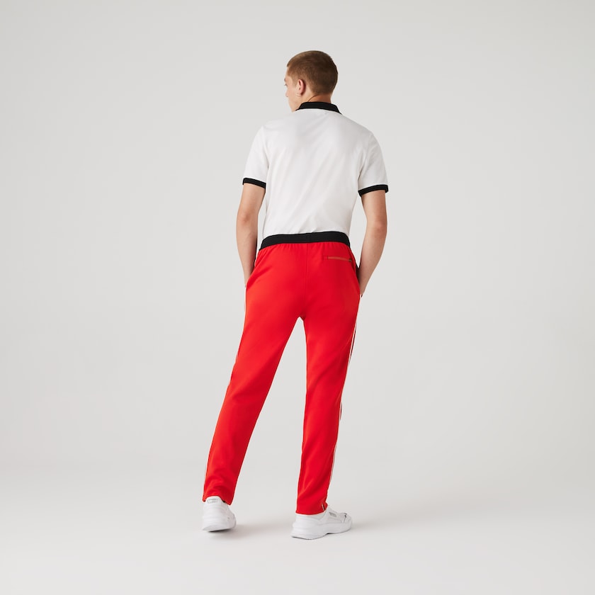 Pantalon Lacoste SPORT Run-resistant Pleated Tracksuit Hombre Rojos Negros Blancos | JQ3-88718F2