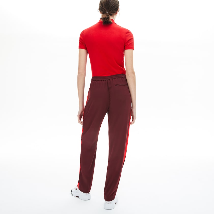 Pantalon Lacoste Side-Stripe Track Mujer Rojos Oscuro Rojos | TW5-81428P4