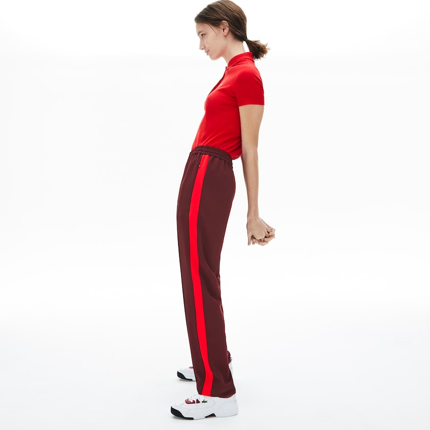 Pantalon Lacoste Side-Stripe Track Mujer Rojos Oscuro Rojos | TW5-81428P4