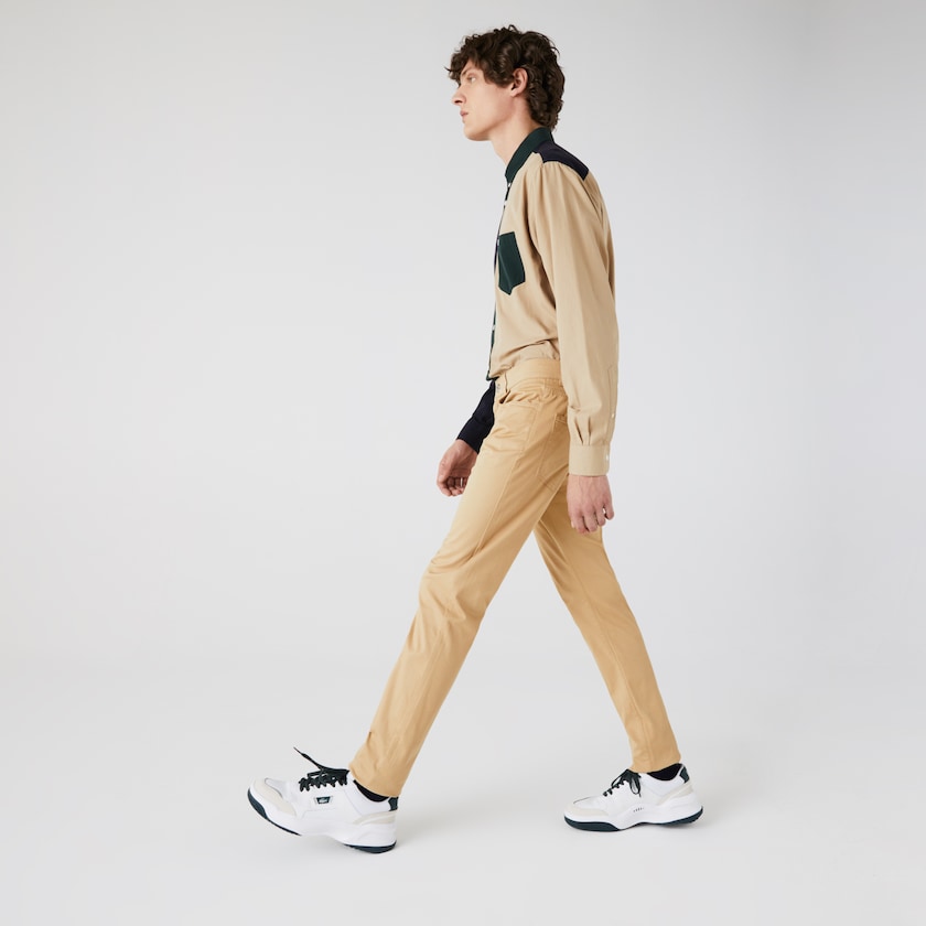 Pantalon Lacoste Hombre Beige Slim Fit 5-Pocket Stretch Cotton QK1-12041J7