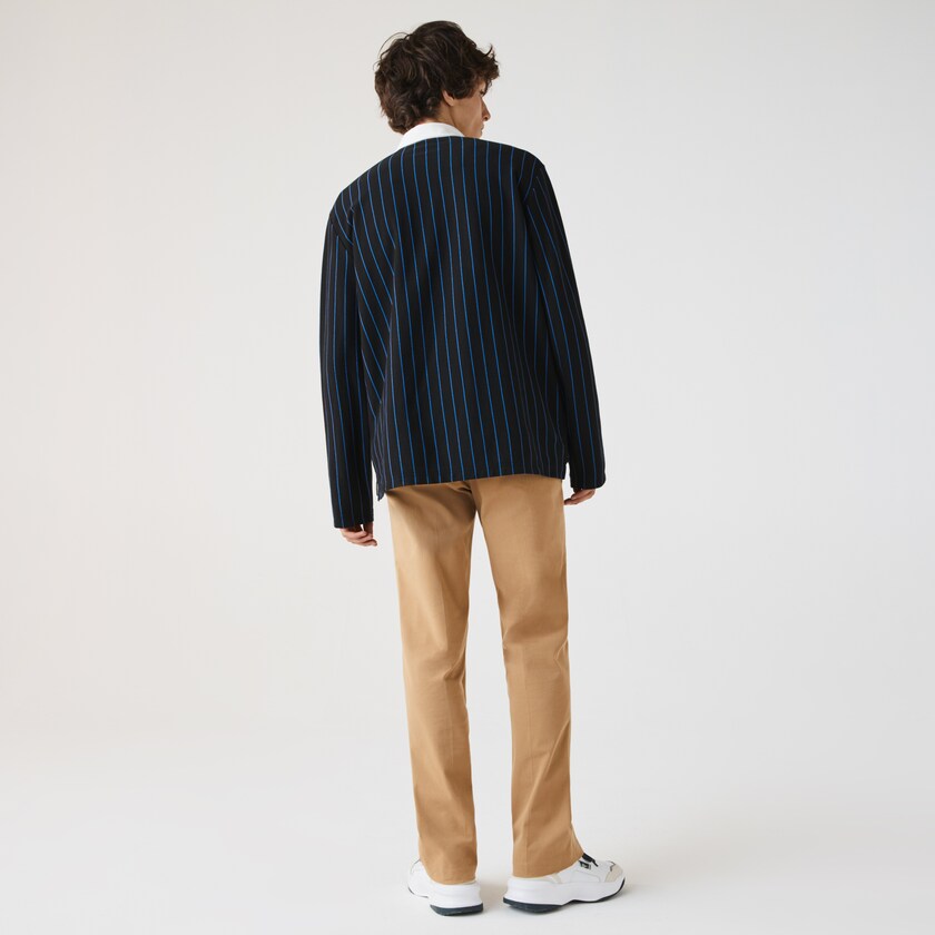 Pantalon Lacoste Slim Fit Stretch Cotton Pleated Chino Hombre Beige | WF7-32693U0