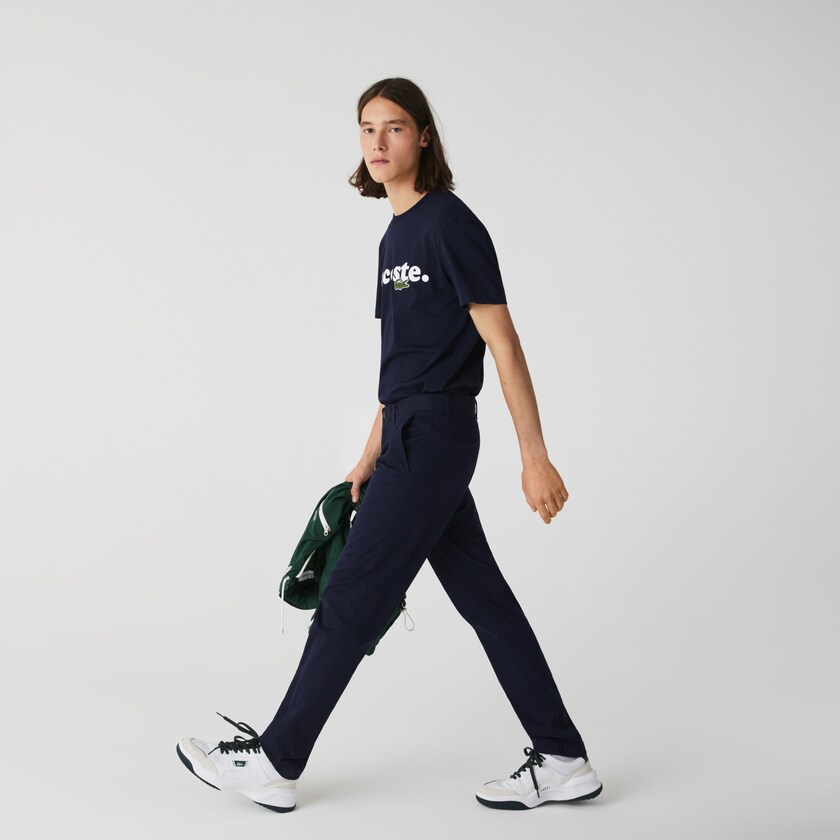 Pantalon Lacoste Hombre Azul Marino Azules Slim Fit Stretch Gabardine Chino XH1-53165X8