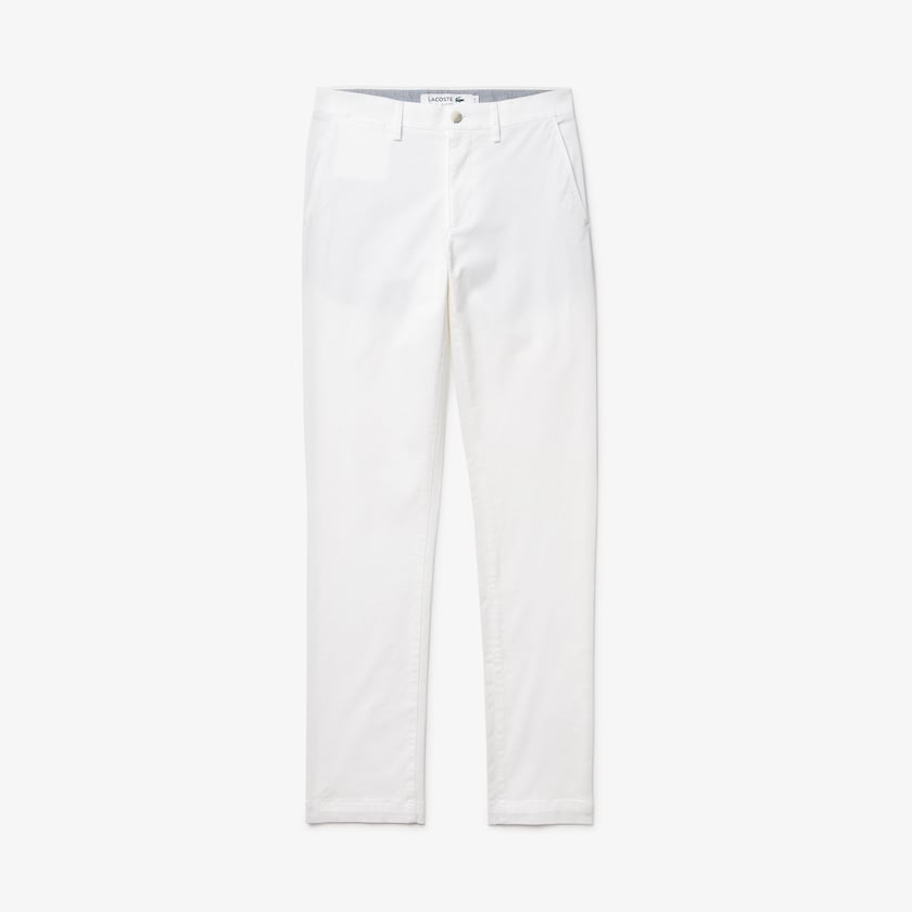 Pantalon Lacoste Slim Fit Stretch Gabardine Chino Hombre Blancos | WM2-09030Y3