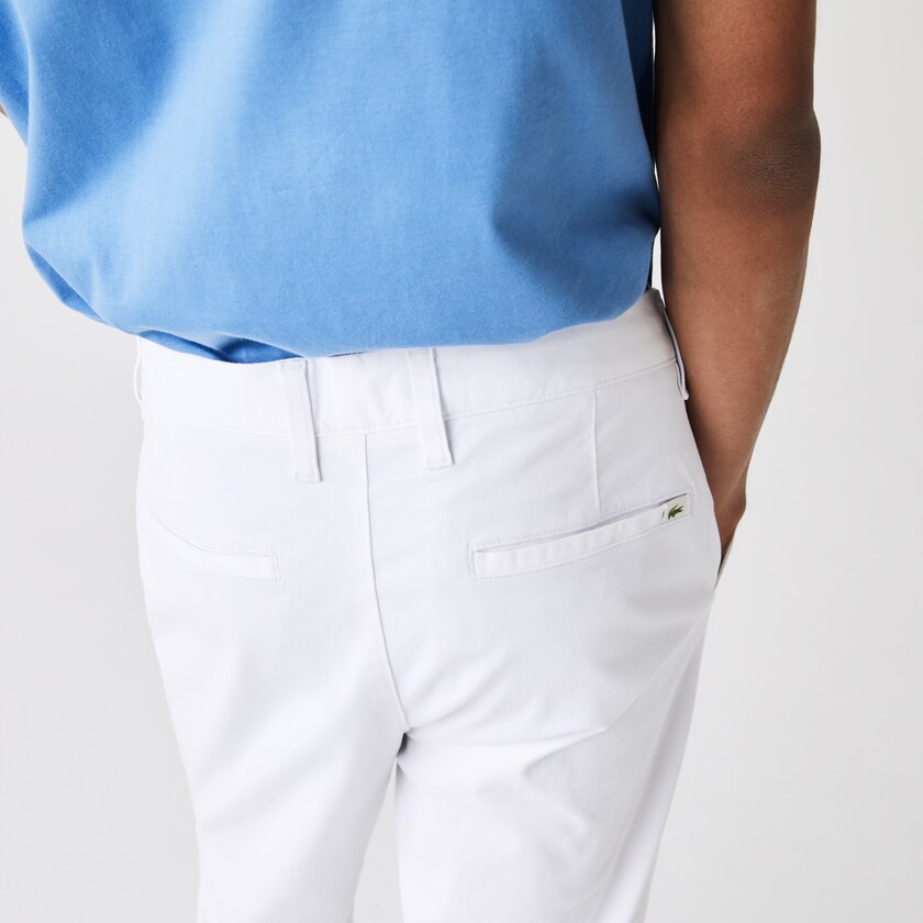 Pantalon Lacoste Slim Fit Stretch Gabardine Chino Hombre Blancos | WM2-09030Y3
