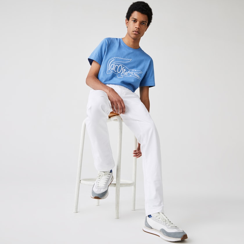 Pantalon Lacoste Slim Fit Stretch Gabardine Chino Hombre Blancos | WM2-09030Y3