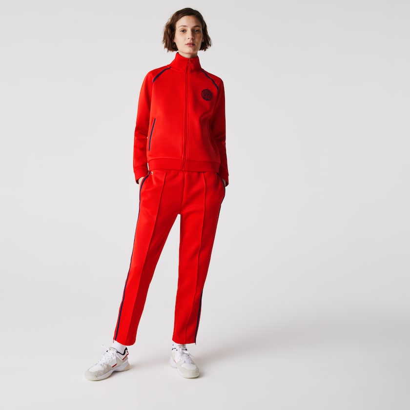 Pantalon Lacoste Straight Cut Contrast Bands Tracksuit Mujer Rojos Azules Rojos | BN3-60946B7