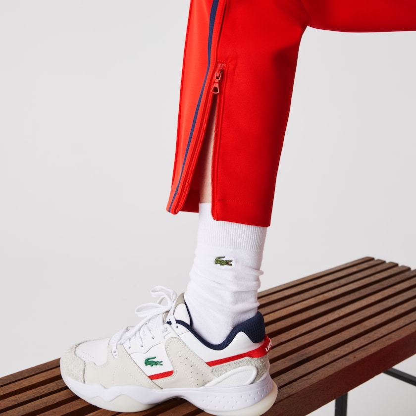 Pantalon Lacoste Straight Cut Contrast Bands Tracksuit Mujer Rojos Azules Rojos | BN3-60946B7