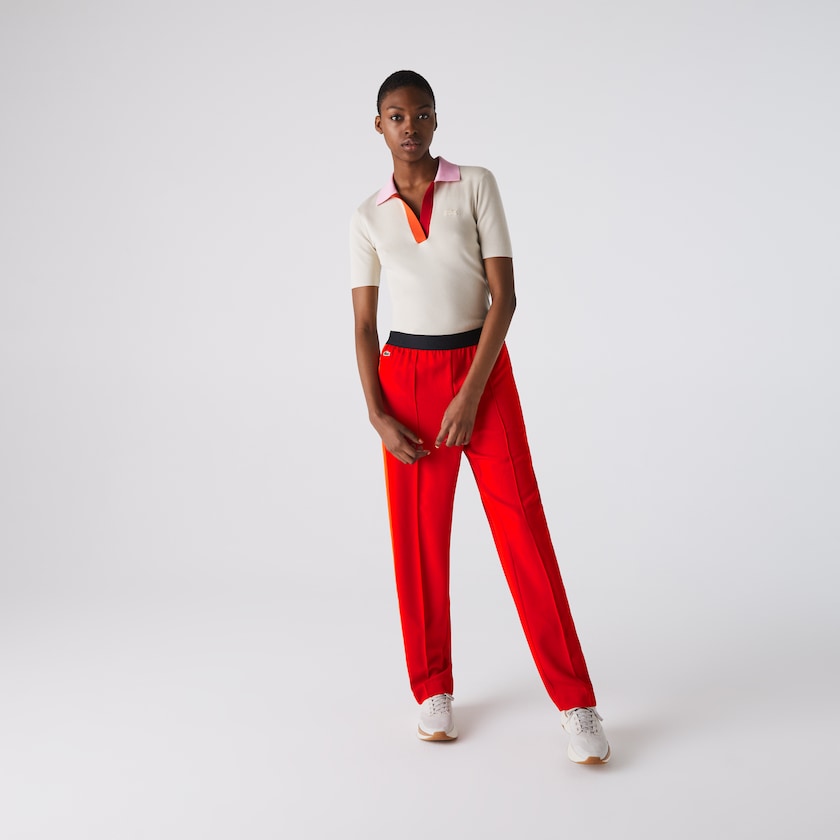 Pantalon Lacoste Twill Flared Mujer Rojos | NJ5-94309S0