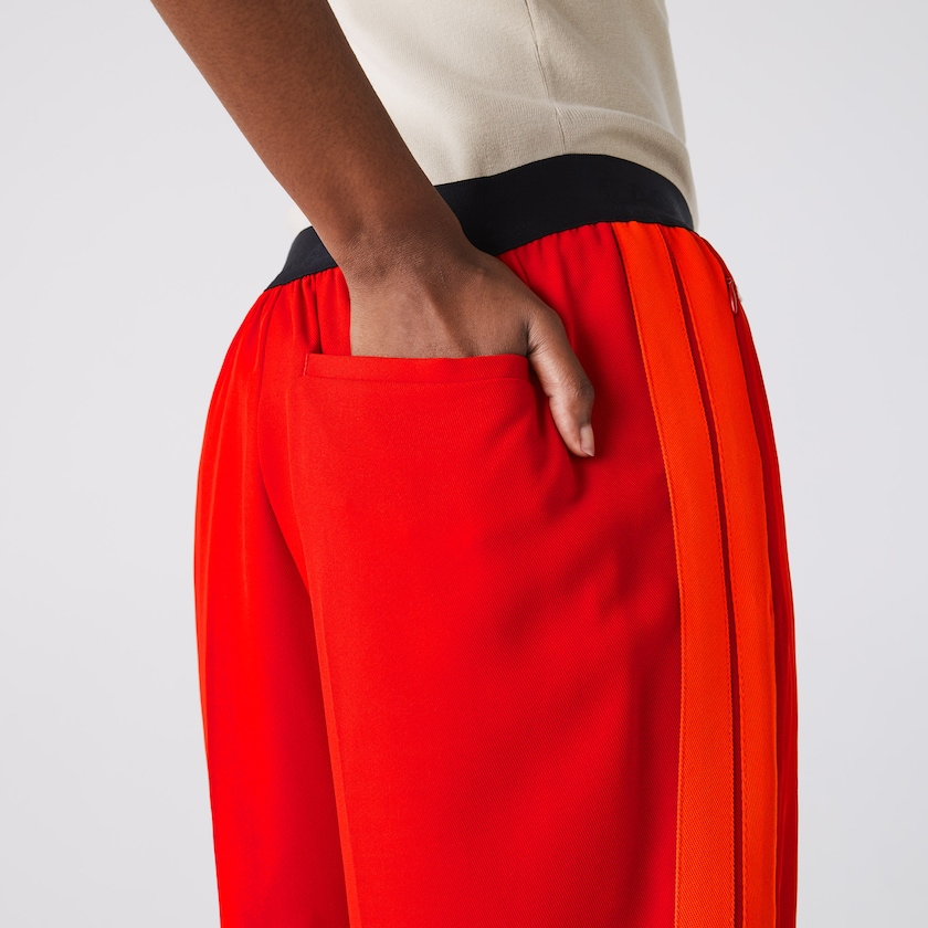 Pantalon Lacoste Twill Flared Mujer Rojos | NJ5-94309S0