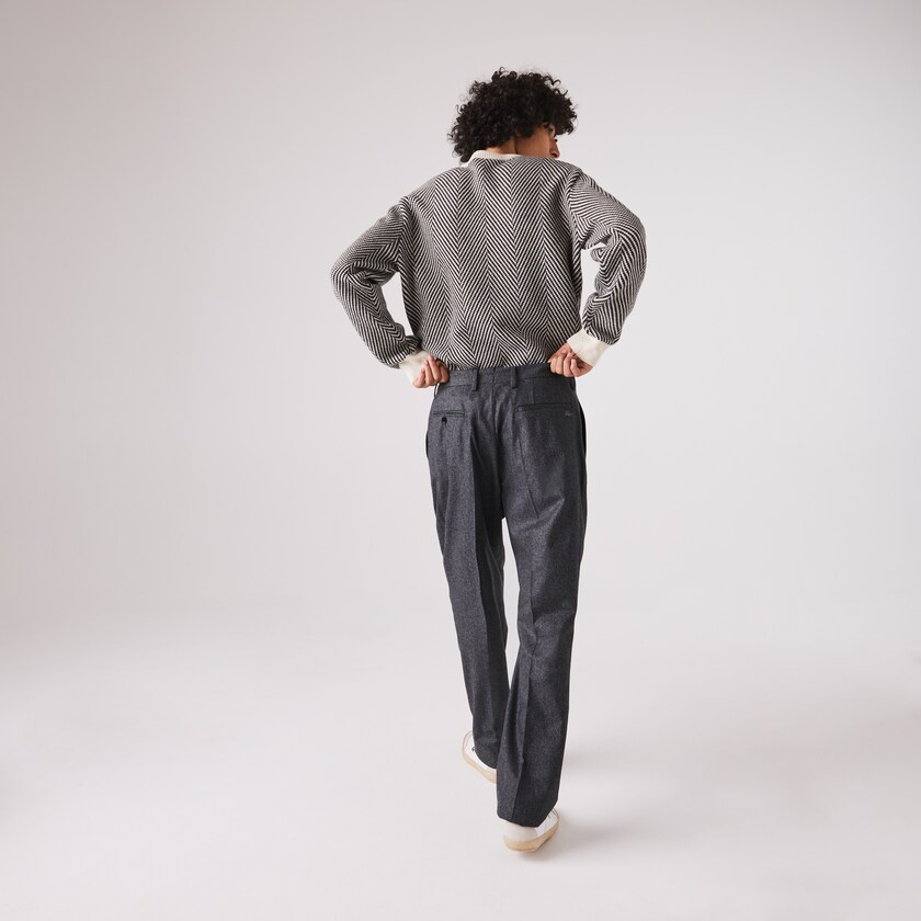 Pantalon Lacoste Virgin Wool And Cashmere Blend Pleated Chino Hombre Grises Grises | ZW2-17051O4