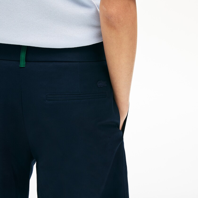 Pantalon Lacoste Wide Cropped Cotton Mujer Azul Marino Azules | UI7-00590O8