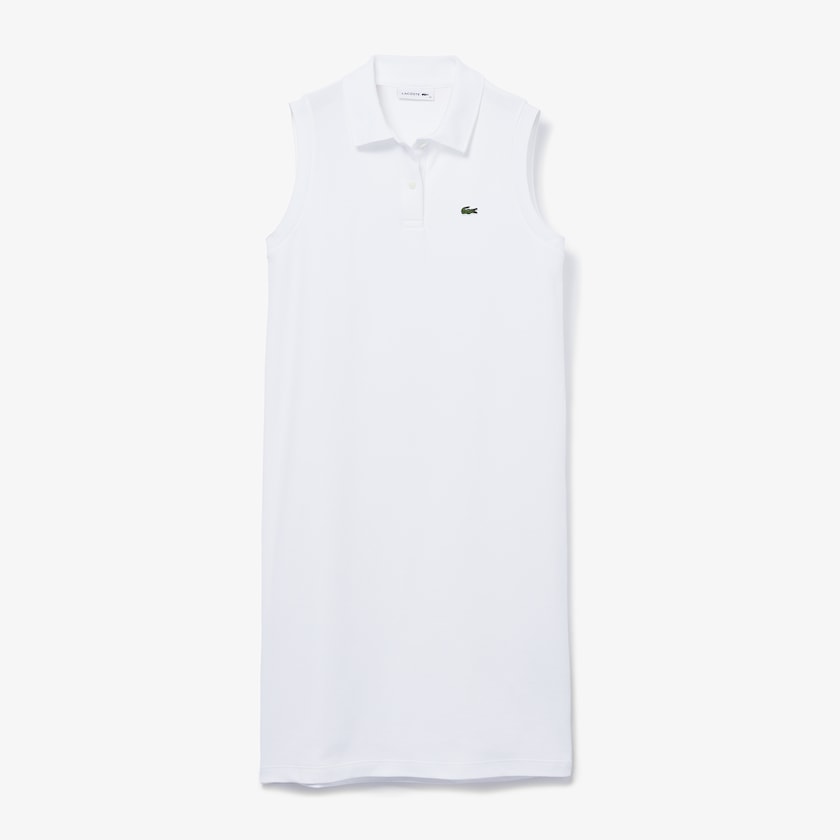 Vestido Tipo Polo Lacoste Cotton Piqué Mujer Blancos | EP1-00990E9