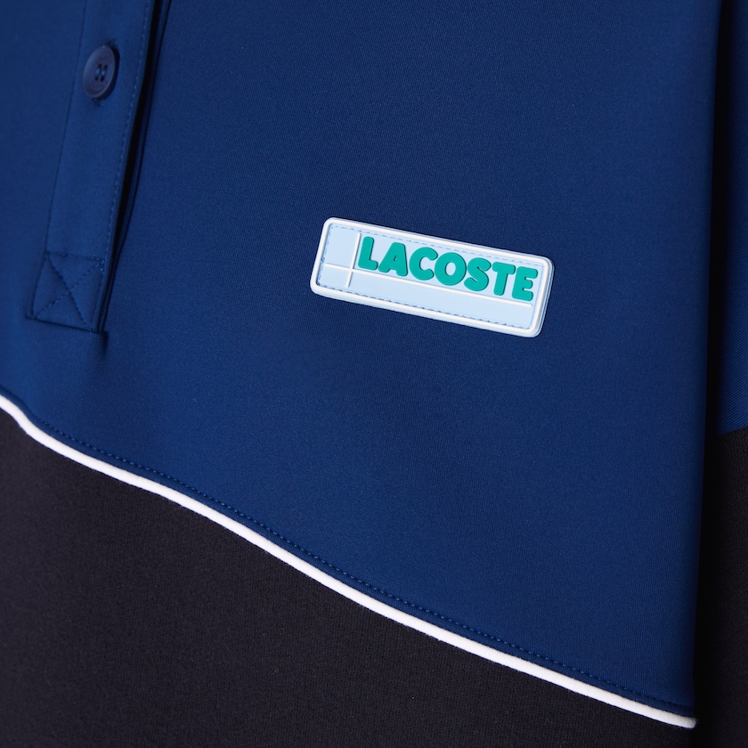 Vestido Tipo Polo Lacoste LIVE Two-Tone Fleece And Neoprene Mujer Azul Marino Azules Azules | HI6-59425Y8