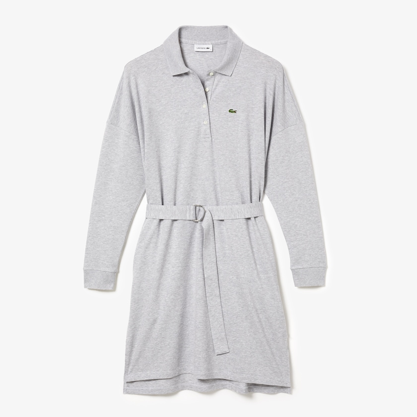 Vestido Tipo Polo Lacoste Straight Flowy Piqué Mujer Grises | SK3-35543H5