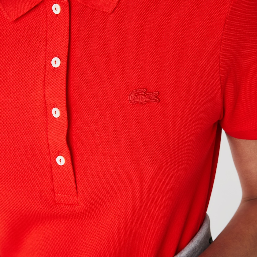 Vestido Tipo Polo Lacoste Stretch Cotton Piqué Mujer Rojos | OF6-68036V9