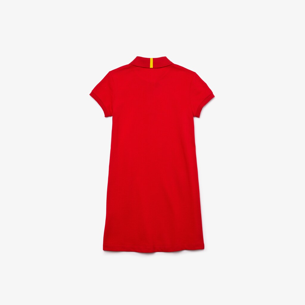 Vestido Tipo Polo Lacoste Niños Rojos Blancos x National Geographic Cotton Piqué ZU6-63836I7
