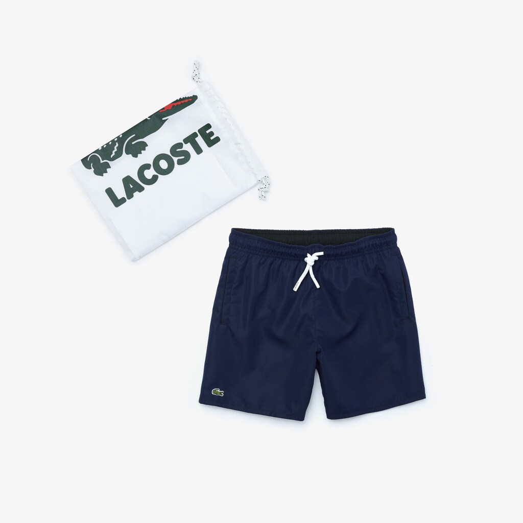 Short Lacoste Niños Azul Marino Azules Negros Classic Swim Trunks NK6-31003R5