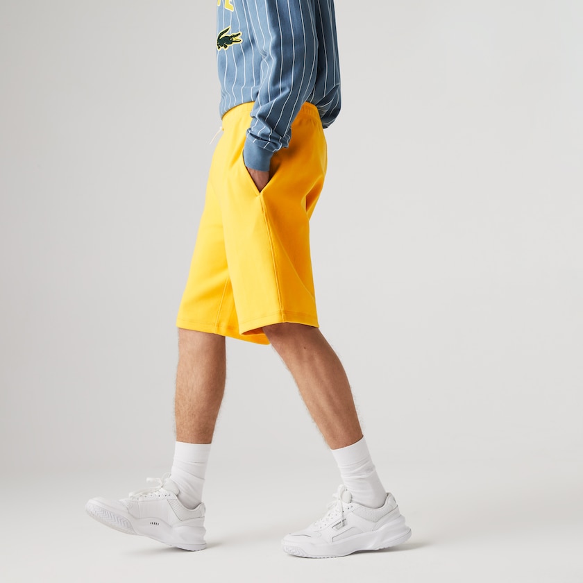 Short Lacoste Cotton Blend Badge Bermuda Hombre Amarillos | XL5-62226P2