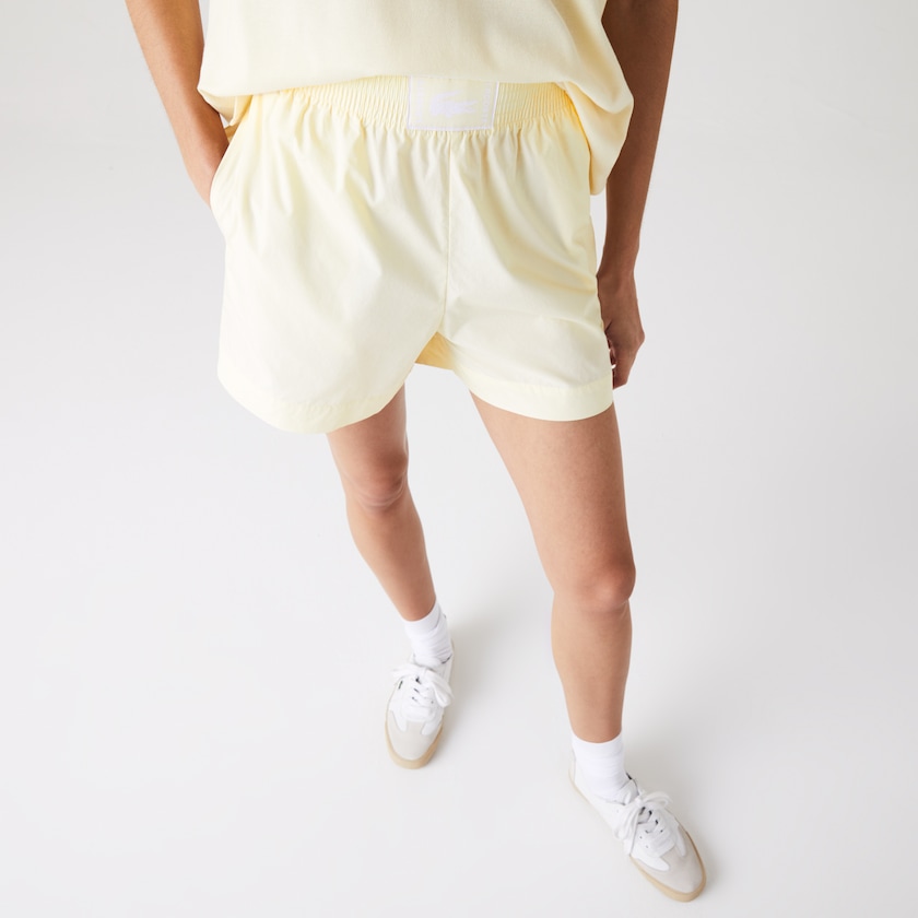 Short Lacoste Light Cotton Poplin Mujer Amarillos | VO3-96049G1
