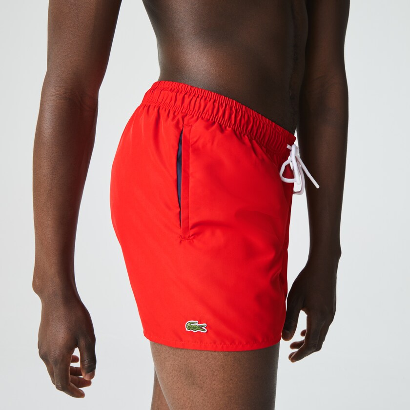 Short Lacoste Light Quick-Dry Swim Hombre Rojos Azul Marino Azules | AL7-73127M4