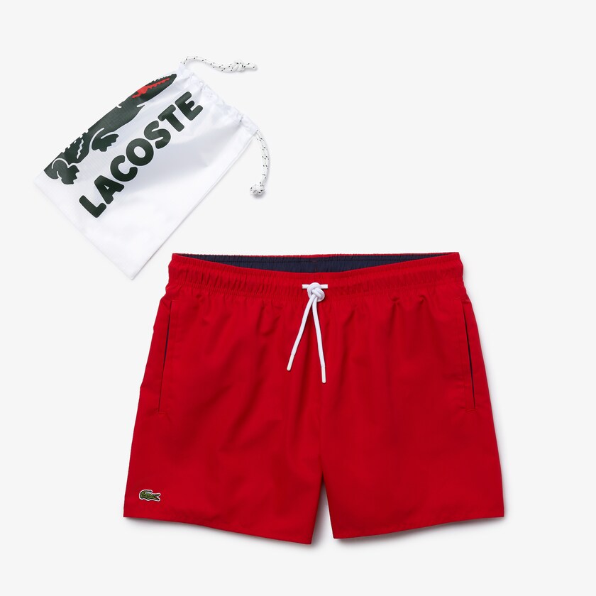 Short Lacoste Light Quick-Dry Swim Hombre Rojos Azul Marino Azules | AL7-73127M4