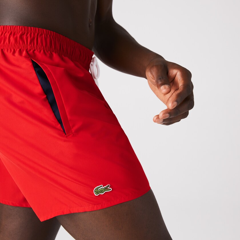 Short Lacoste Light Quick-Dry Swim Hombre Rojos Azul Marino Azules | AL7-73127M4