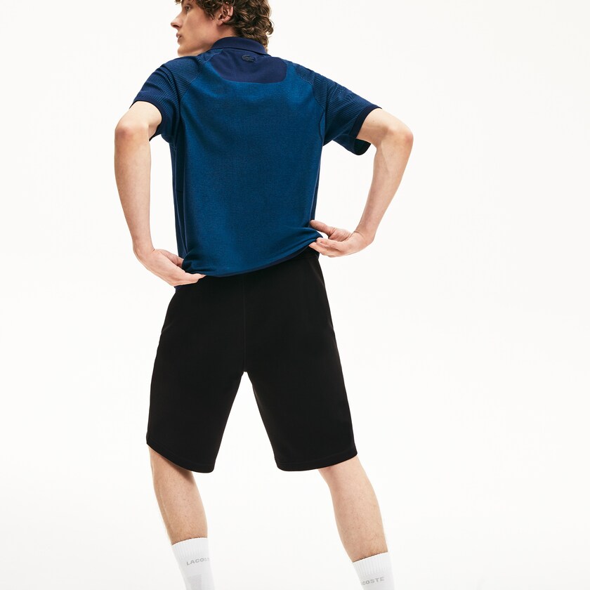 Short Lacoste Motion Stretch Cotton Bermuda Hombre Negros | MY0-18771C5
