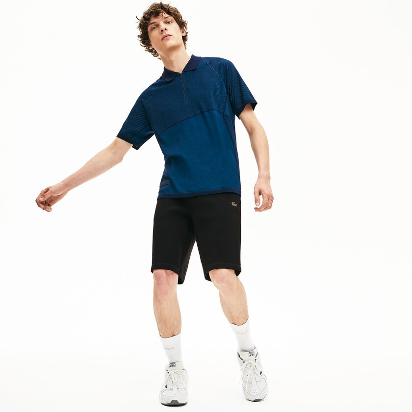 Short Lacoste Motion Stretch Cotton Bermuda Hombre Negros | MY0-18771C5