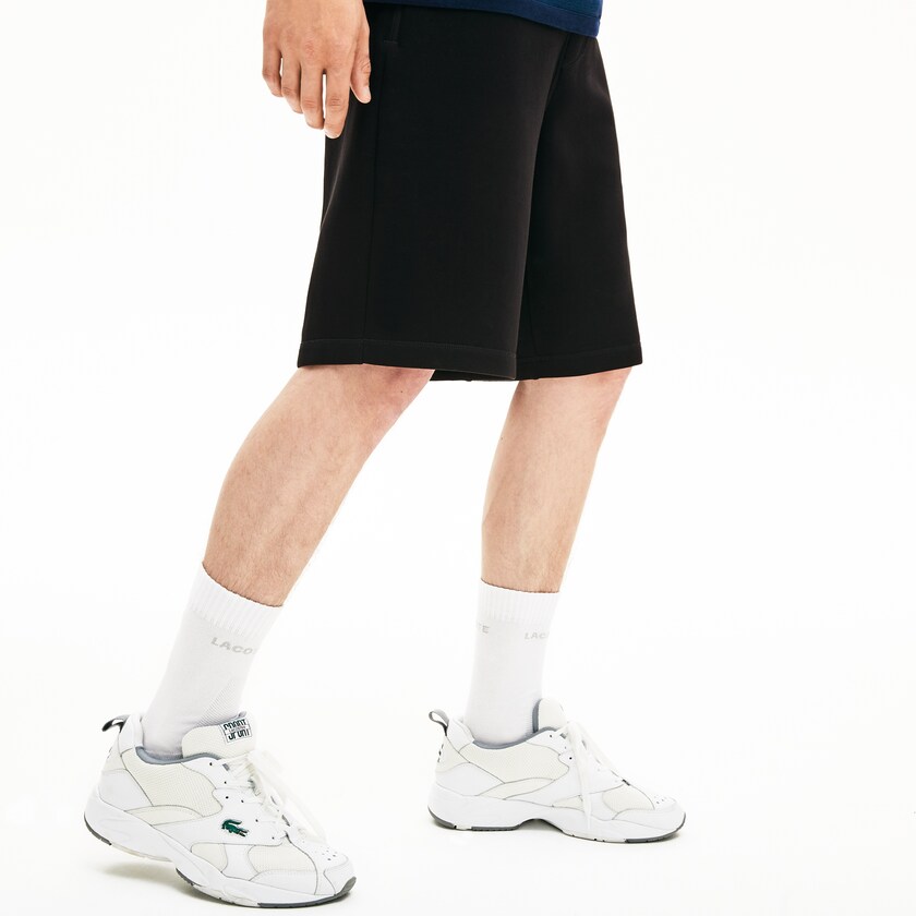 Short Lacoste Motion Stretch Cotton Bermuda Hombre Negros | MY0-18771C5