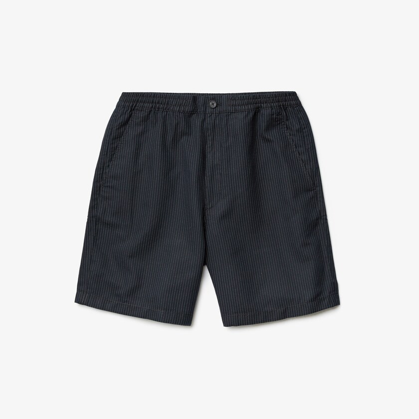 Short Lacoste Pinstriped Linen- Blend Bermuda Hombre Azul Marino Azules Blancos | SV7-69056P7