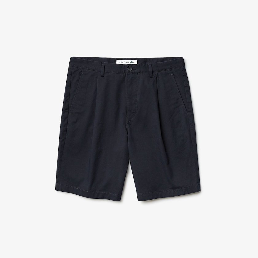 Short Lacoste Pleated Stretch Bermuda Hombre Azul Marino Azules | NP7-07130M1