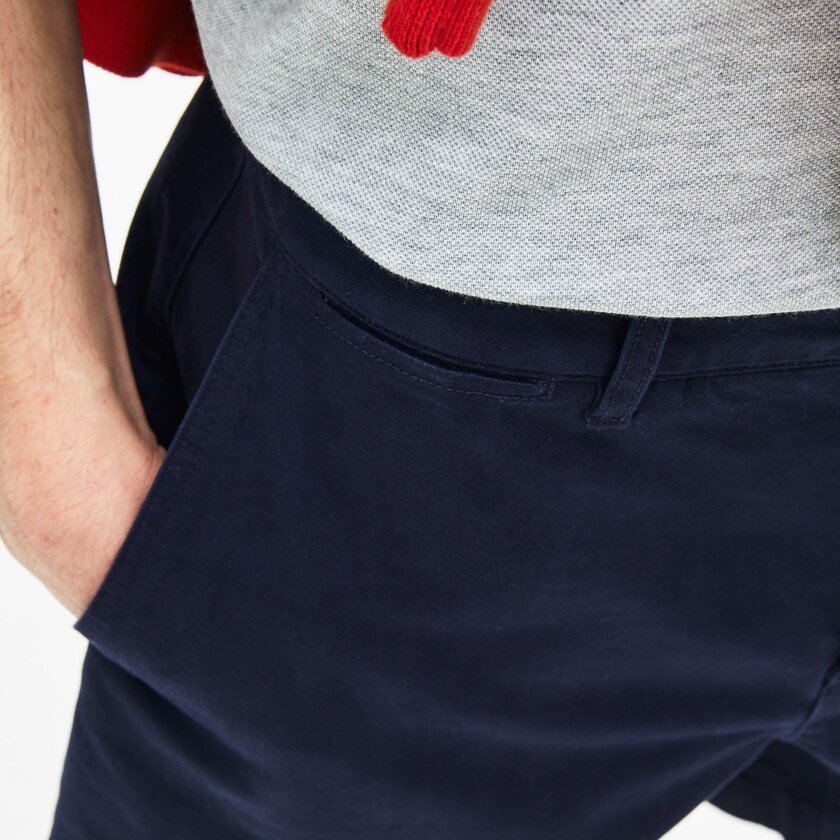 Short Lacoste Regular Fit Cotton Gabardine Bermuda Hombre Azul Marino Azules | PW3-09860I4