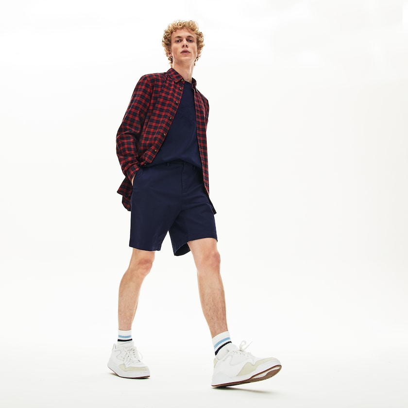 Short Lacoste Regular Fit Cotton Gabardine Bermuda Hombre Azul Marino Azules | PW3-09860I4