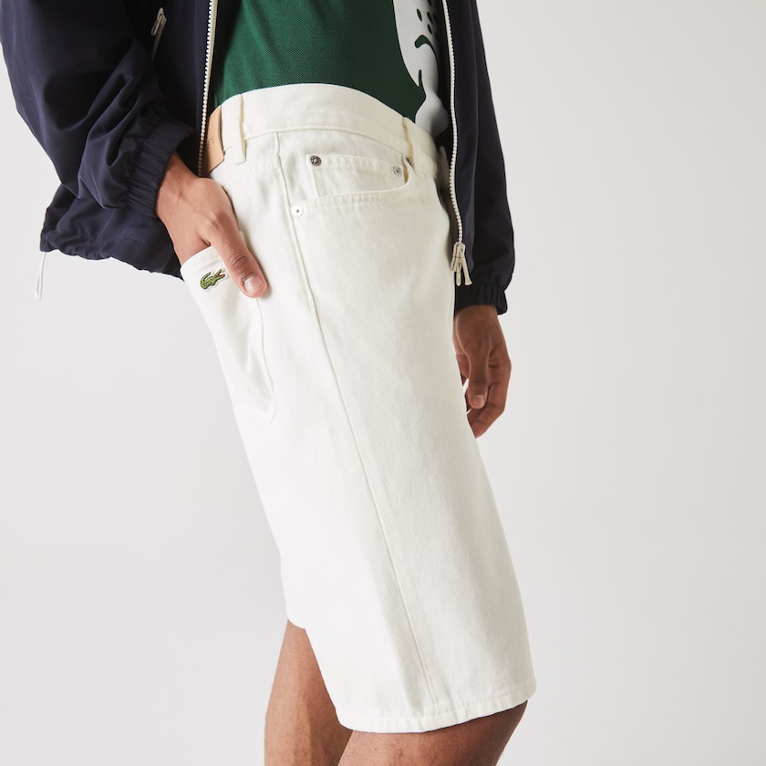 Short Lacoste Regular Fit Five-Pocket Denim Hombre Blancos | TY8-73127G3