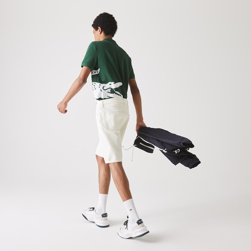 Short Lacoste Regular Fit Five-Pocket Denim Hombre Blancos | TY8-73127G3