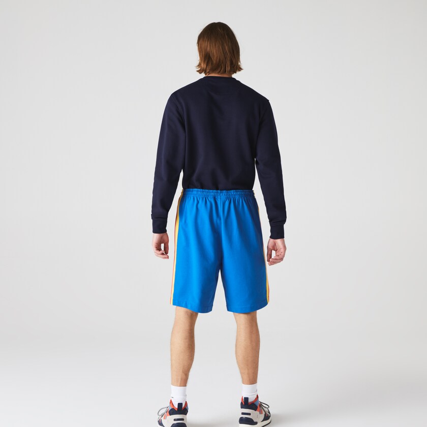 Short Lacoste SPORT Contrast Band Fleece Hombre Azules Amarillos Rojos Azul Marino Azules Blancos | DK3-53925X5