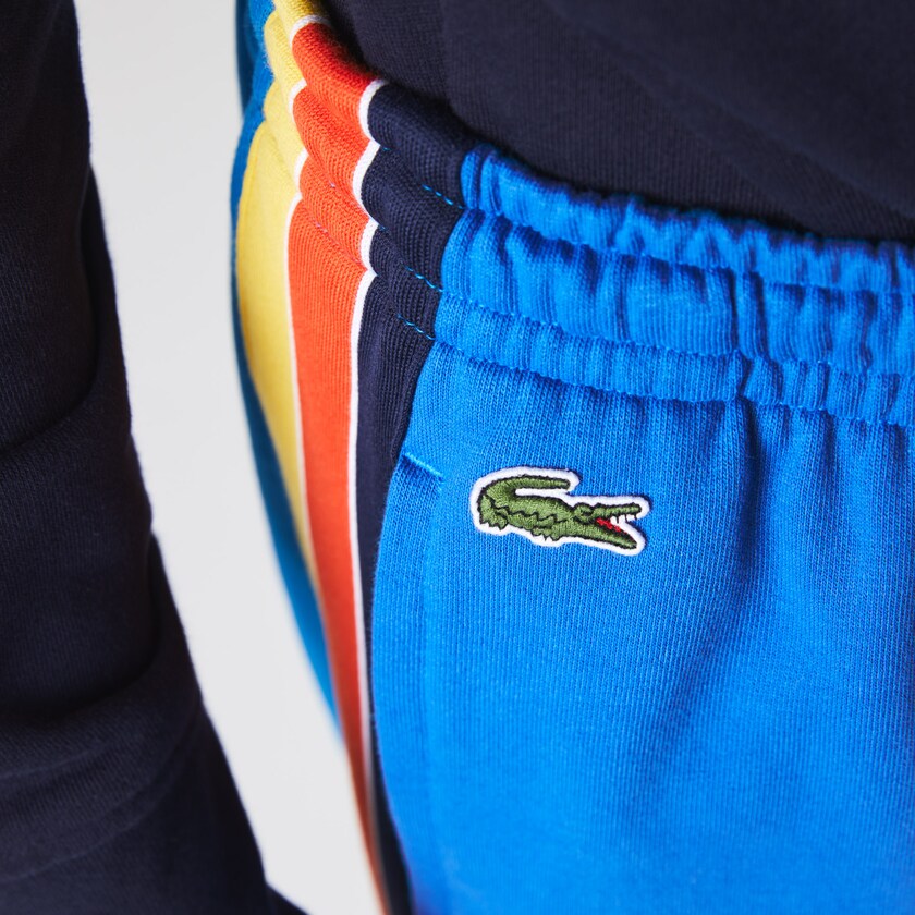 Short Lacoste SPORT Contrast Band Fleece Hombre Azules Amarillos Rojos Azul Marino Azules Blancos | DK3-53925X5