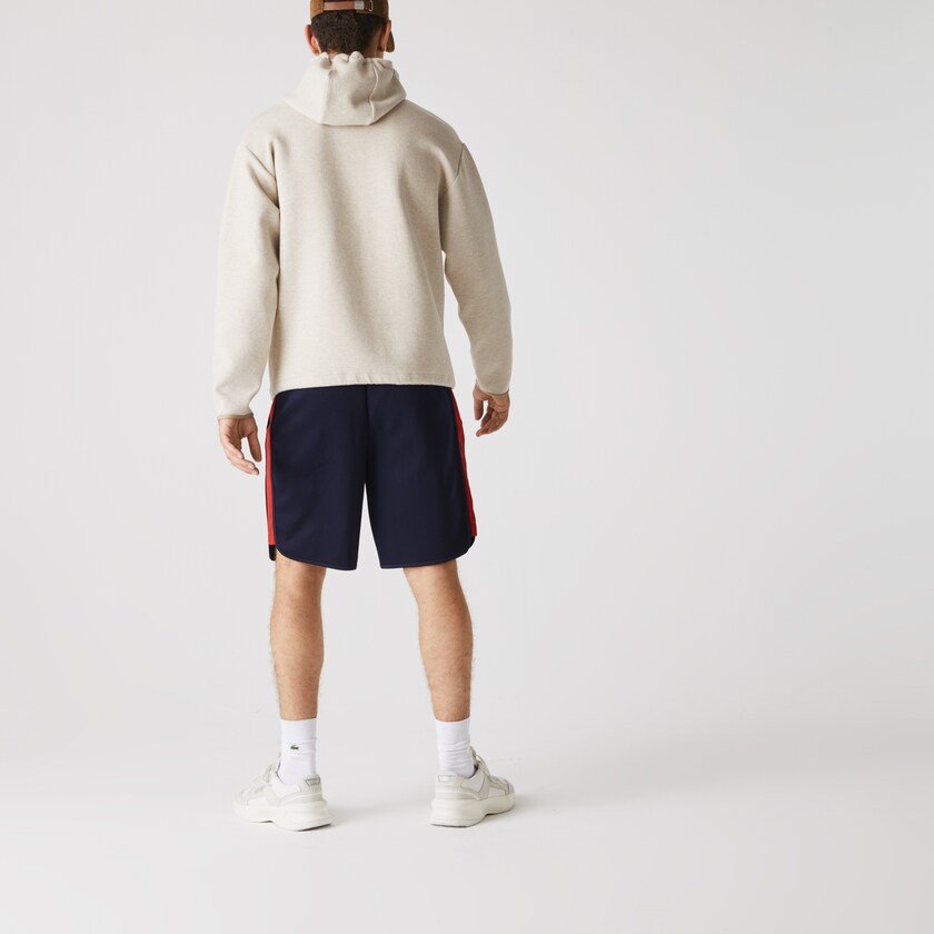 Short Lacoste SPORT Contrast Bands Cotton Blend Hombre Azul Marino Azules Rojos | DK6-73497M9