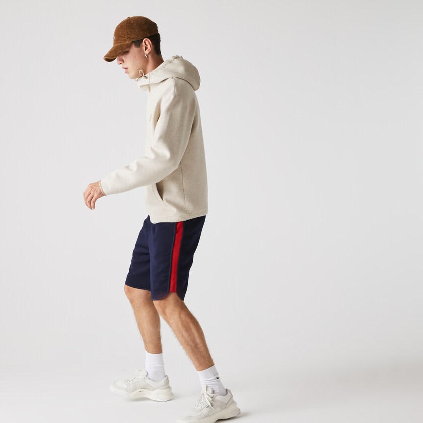 Short Lacoste SPORT Contrast Bands Cotton Blend Hombre Azul Marino Azules Rojos | DK6-73497M9