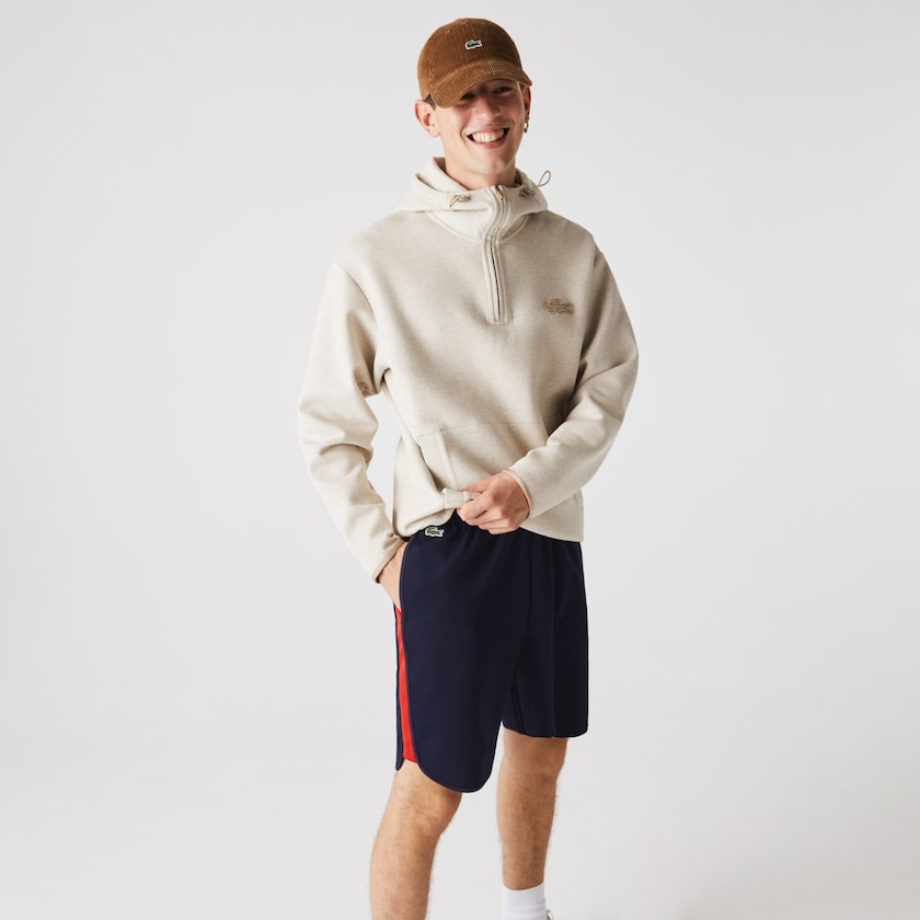 Short Lacoste SPORT Contrast Bands Cotton Blend Hombre Azul Marino Azules Rojos | DK6-73497M9