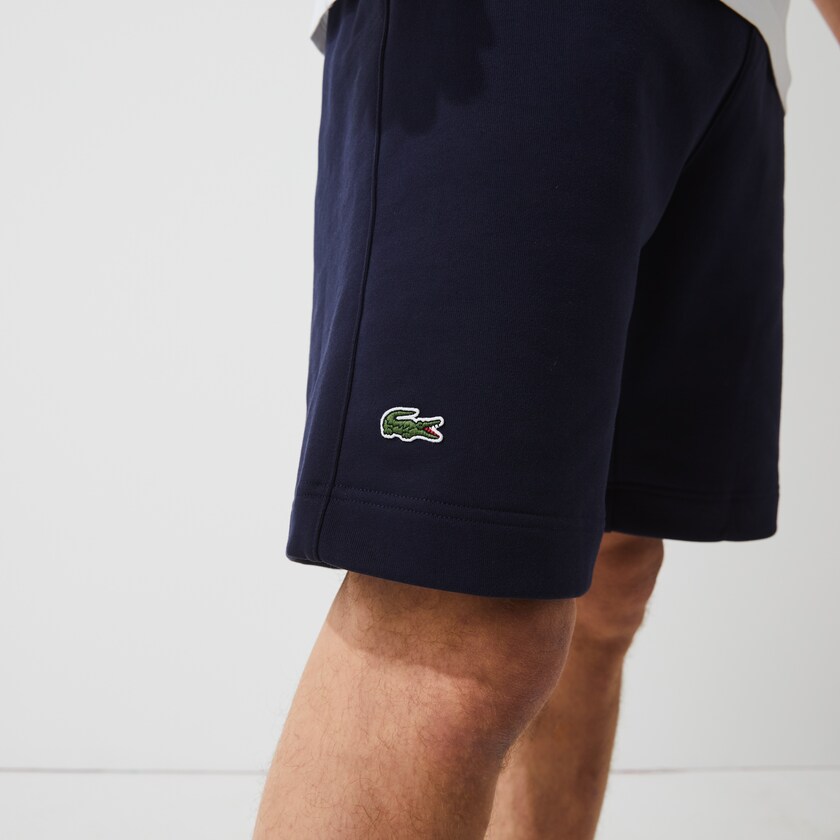 Short Lacoste SPORT Roland Garros Cotton Fleece Hombre Azul Marino Azules Verdes Blancos | IO3-02980Z6