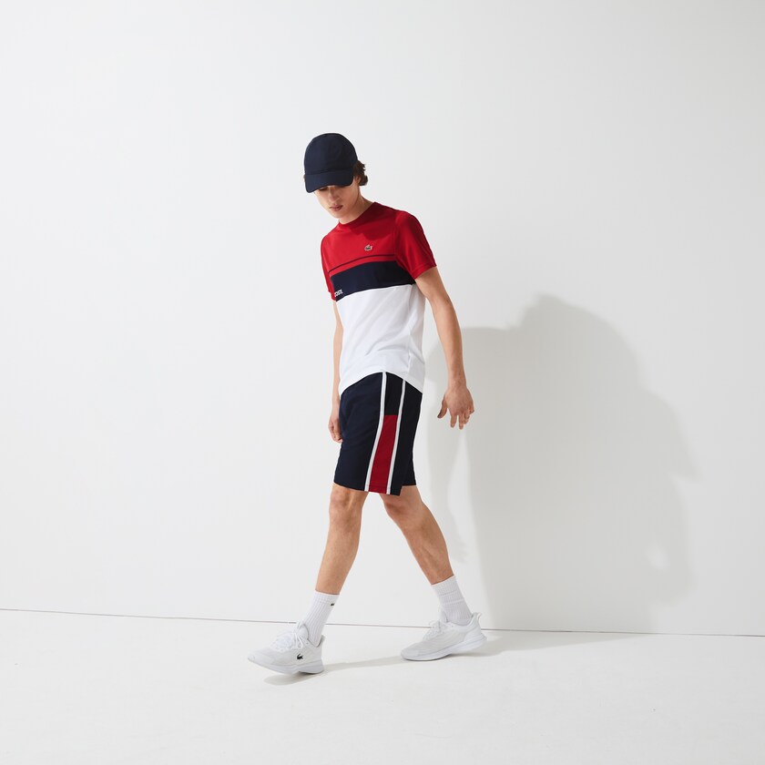 Short Lacoste SPORT Taffeta Tennis Hombre Azul Marino Azules Rojos Blancos | CS5-93759F7