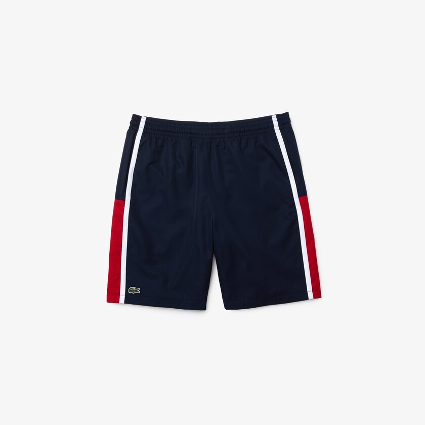 Short Lacoste SPORT Taffeta Tennis Hombre Azul Marino Azules Rojos Blancos | CS5-93759F7