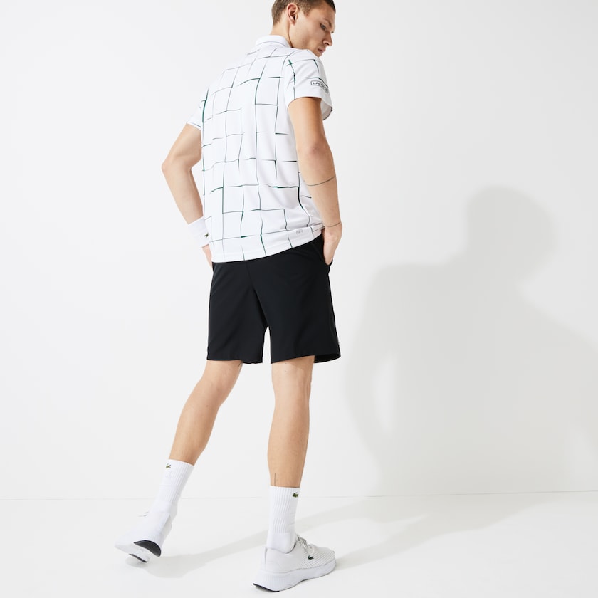 Short Lacoste SPORT Tennis Stretch Hombre Negros | OW7-10351K8