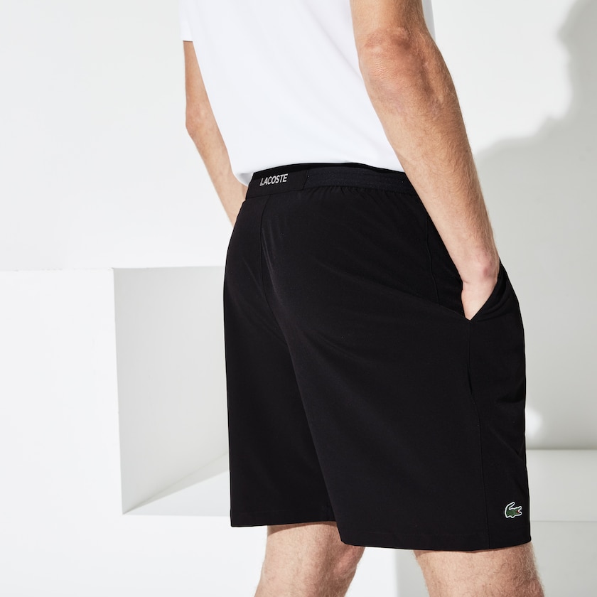 Short Lacoste SPORT Tennis Stretch Hombre Negros | OW7-10351K8