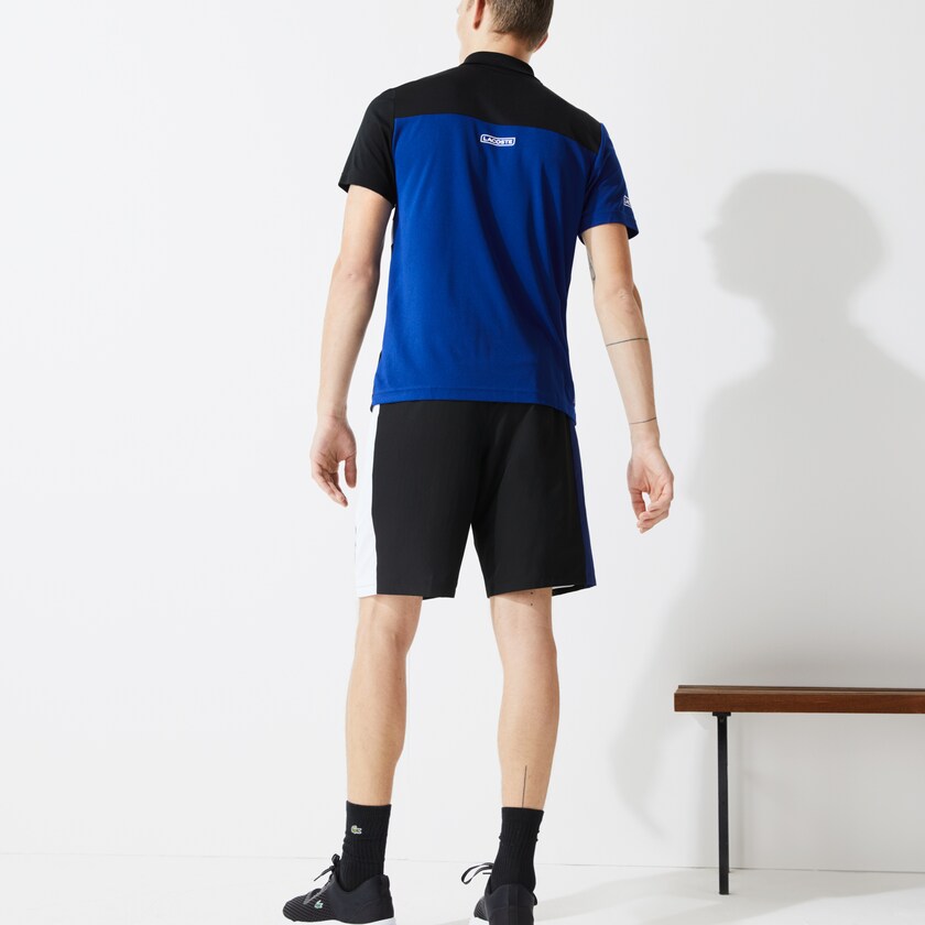 Short Lacoste SPORT Two-Ply Colorblock Tennis Hombre Negros Azules Blancos Azules | SG5-42484H3