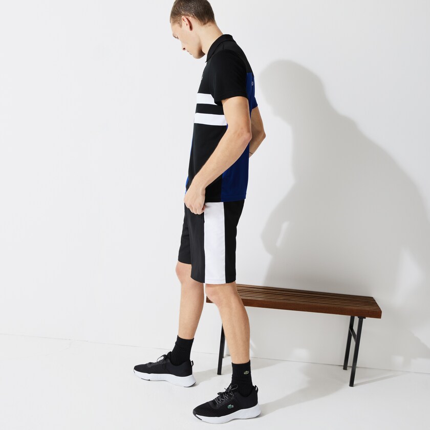 Short Lacoste SPORT Two-Ply Colorblock Tennis Hombre Negros Azules Blancos Azules | SG5-42484H3